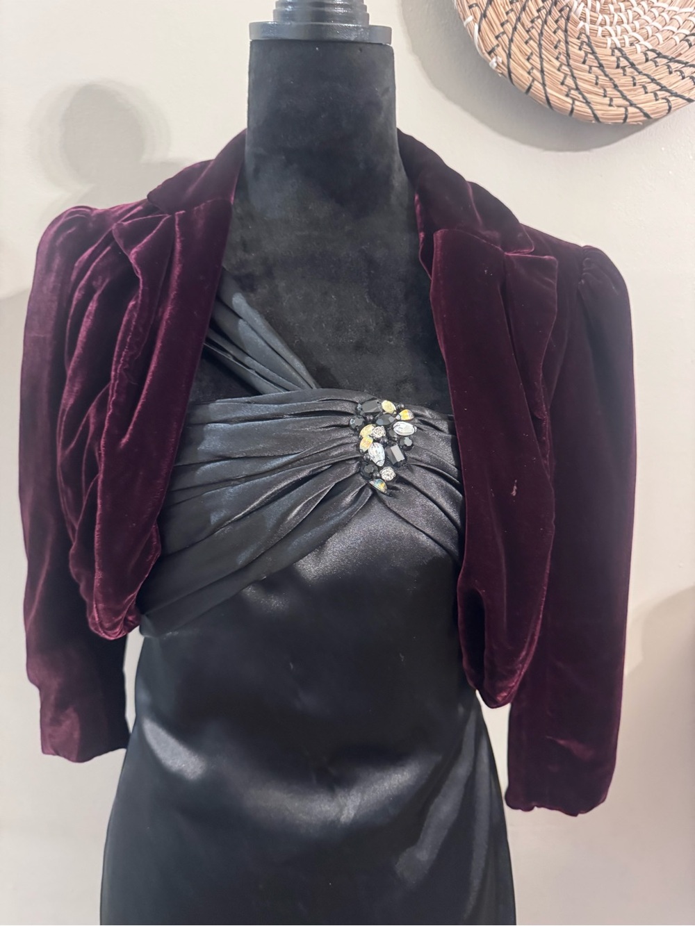Vintage Y2K Nanette Lepore Velvet Bolero Jacket in Plum